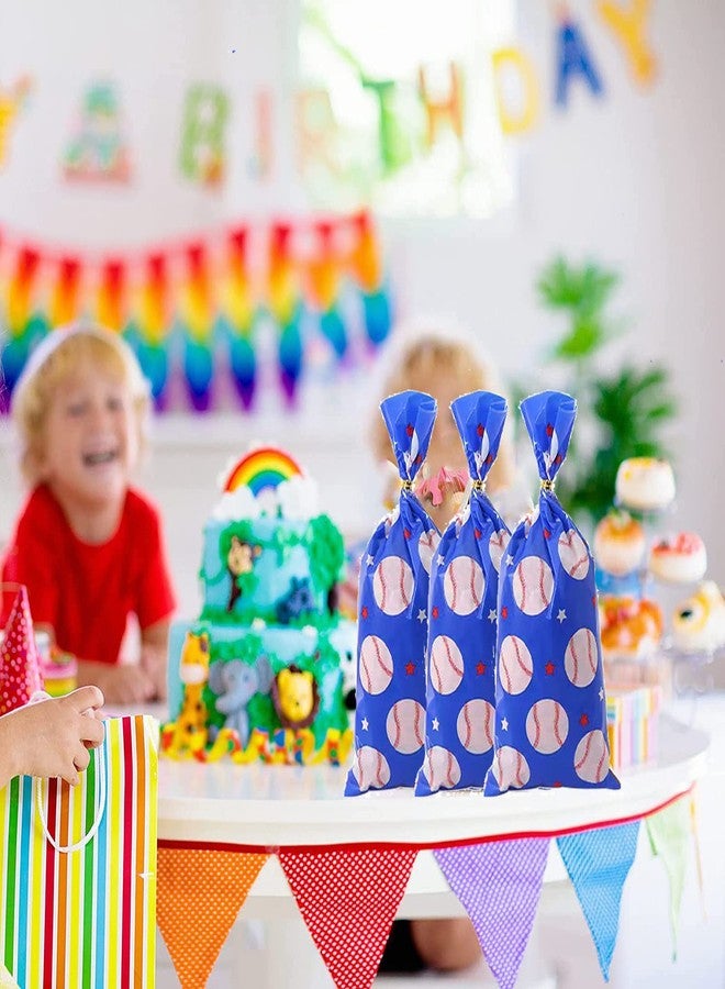 آر إس 50 كيسًا من أكياس هدايا البيسبول، أكياس حلوى البيسبول، أكياس سيلوفان قابلة للإغلاق الحراري على شكل كرة بيسبول مع 50 رباطًا لولبيًا، مثالية لحفلات أعياد ميلاد الأطفال وحفلات كرة القدم. - Image 5